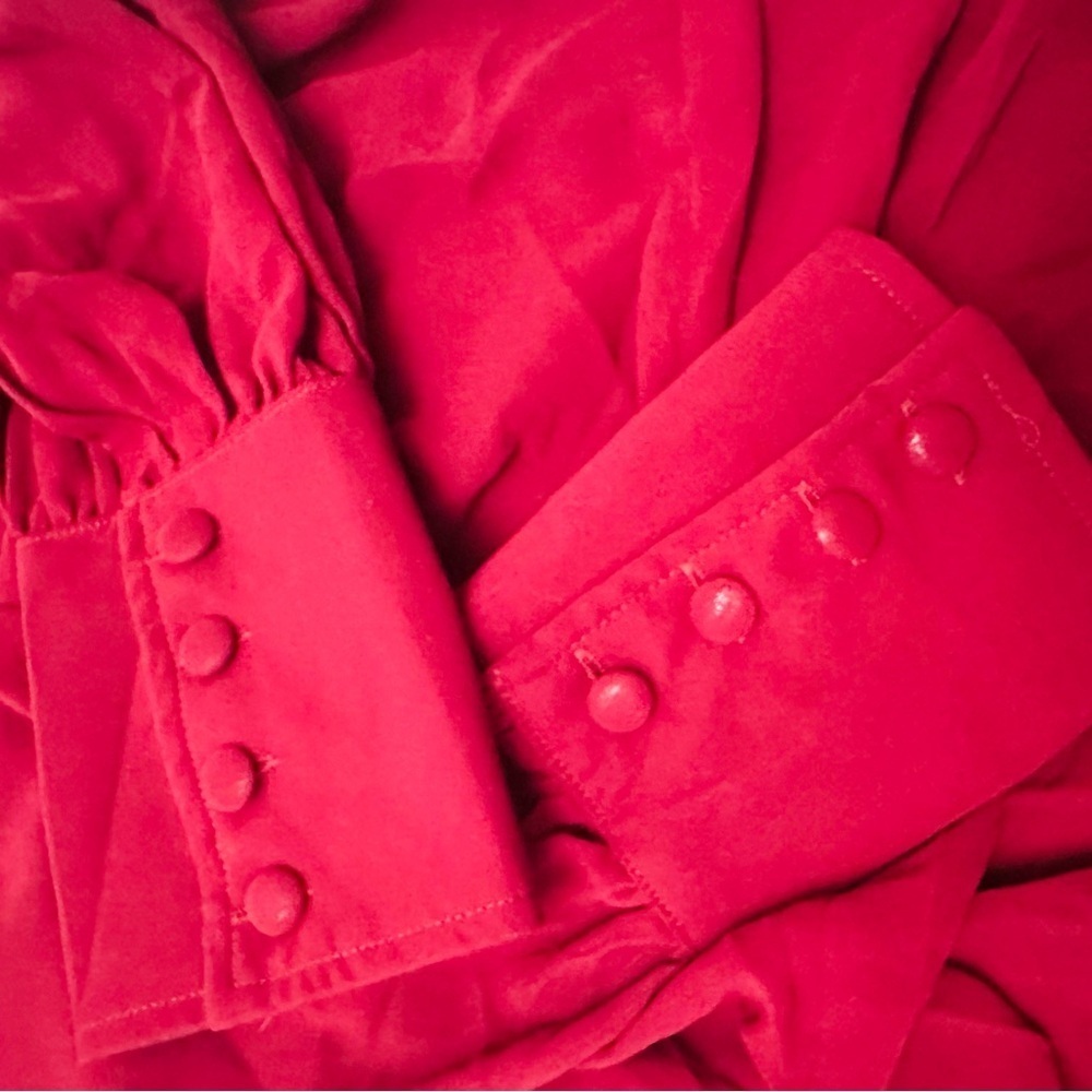 PrettyLittleThing Red Chiffon Ruched Bodycon Long Sleeve Dress  NWT Womens 10 - Picture 4 of 10